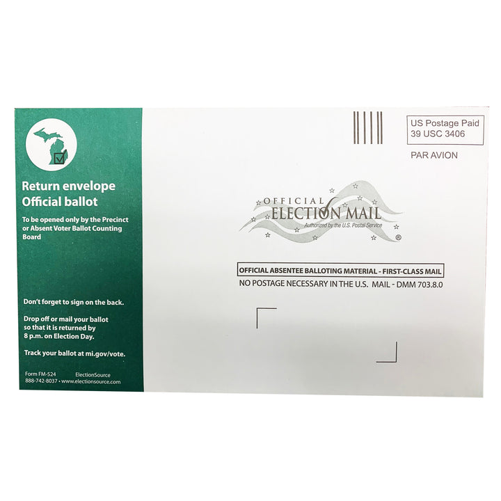 Absent Voter Return Envelope - Airmail (FM-524)