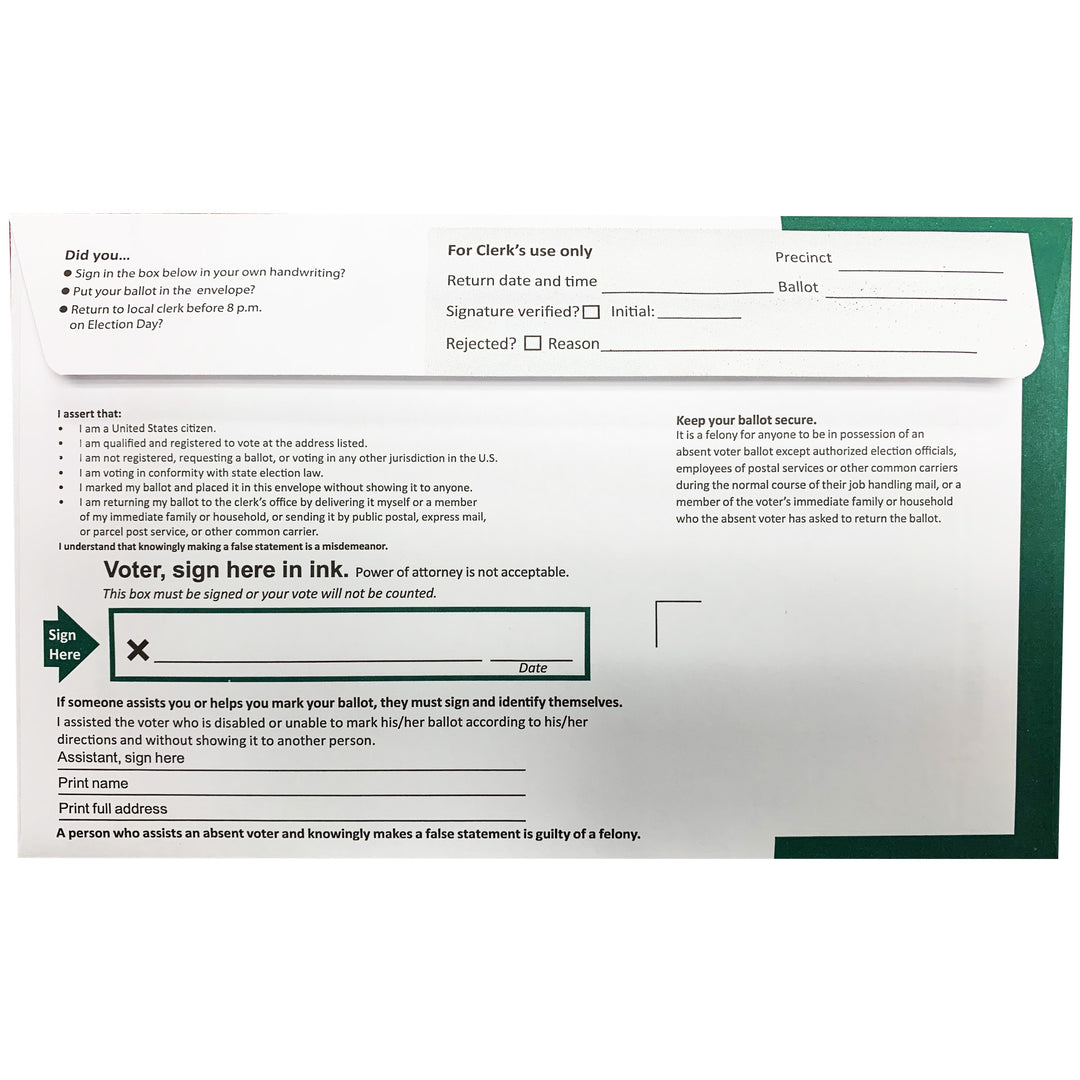 Absent Voter Return Envelope - Airmail (FM-524)
