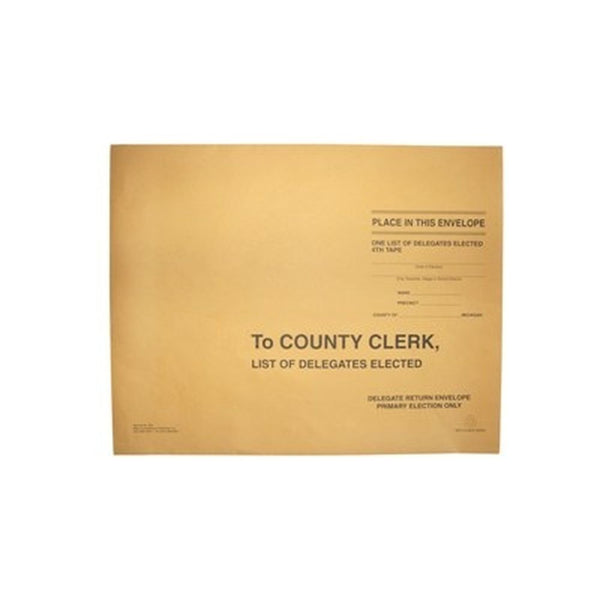 List of Delegates Elected Envelope
