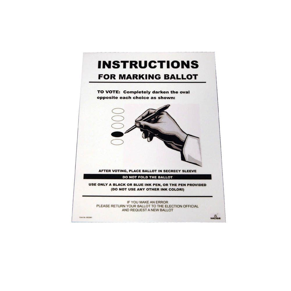 Mylar Oval Ballot Marking Instructions