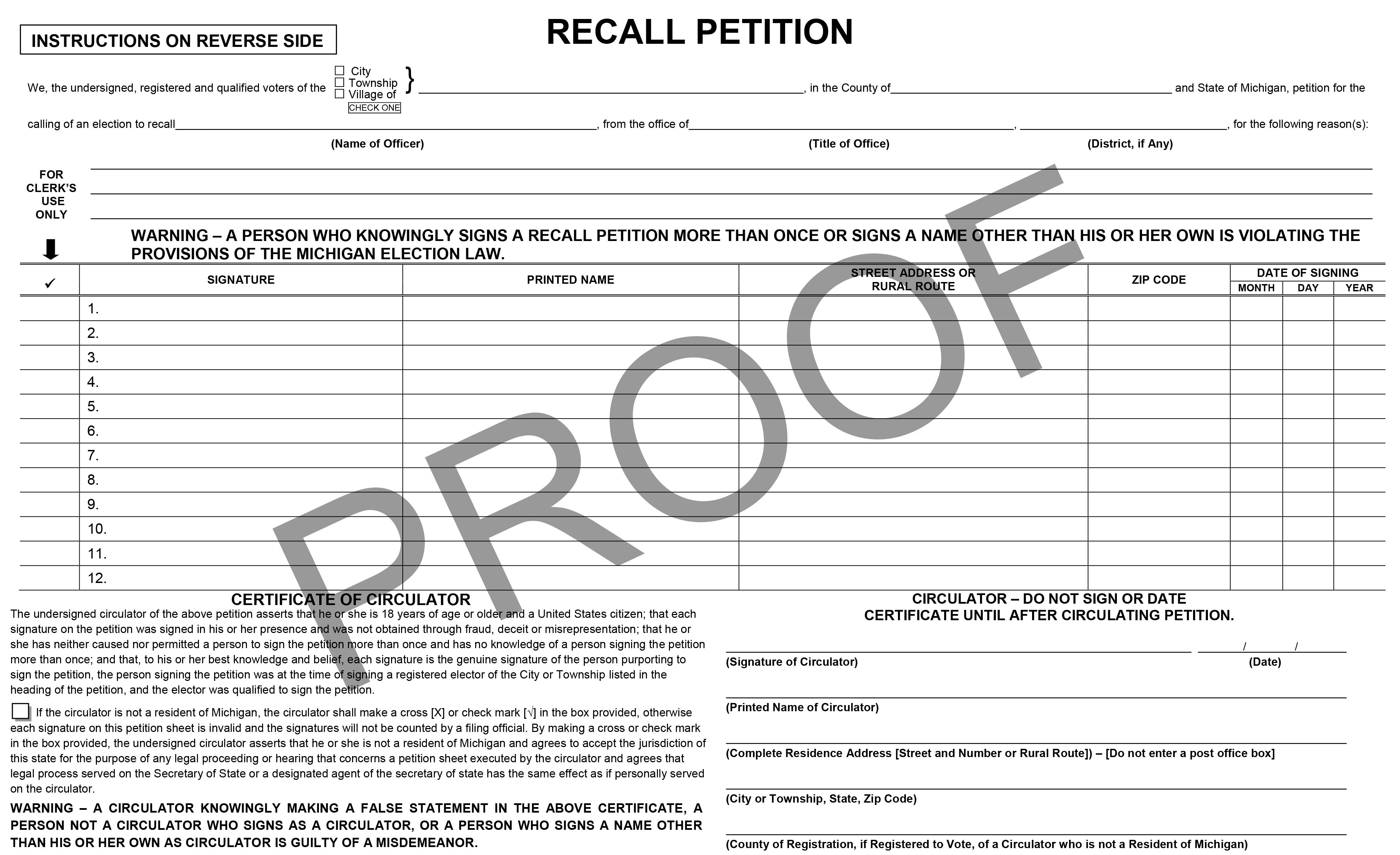 Recall Petition