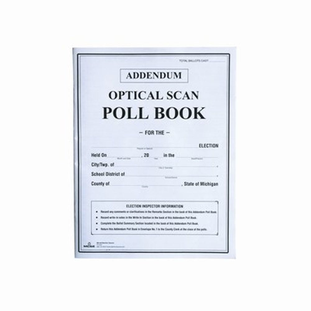 Addendum Optical Scan Poll Book (PS-402)