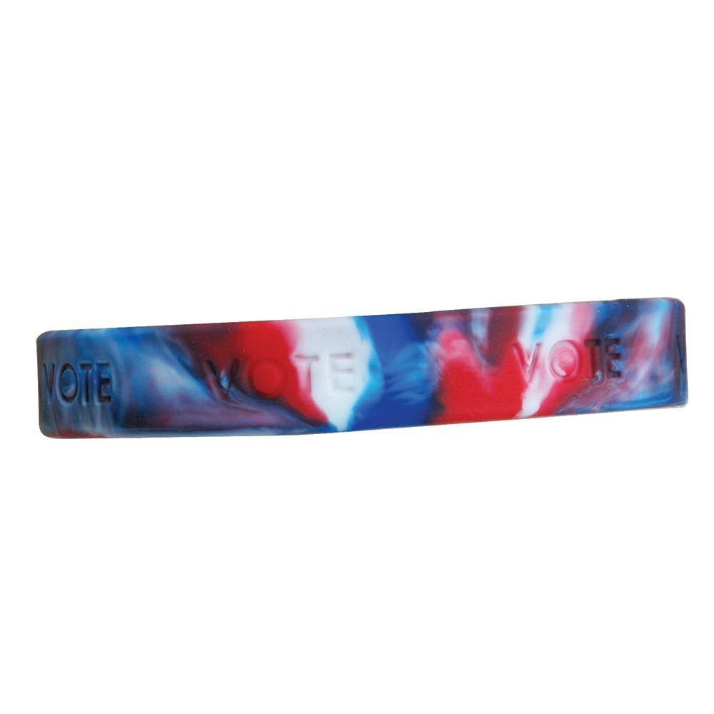 VOTE Wrist Bands in Red, White & Blue - Item No. PS-WBAND