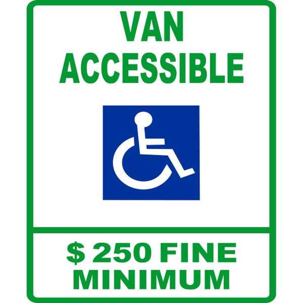 Van Accessible $250 Fine Minimum SG-105C