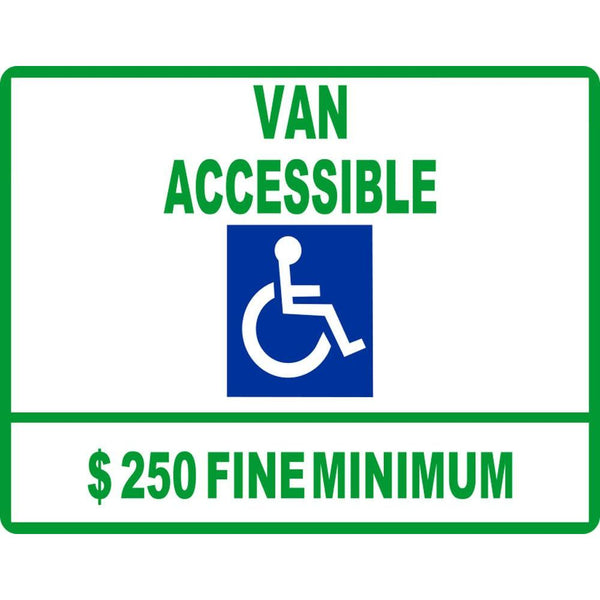 Van Accessible $250 Fine Minimum SG-105G