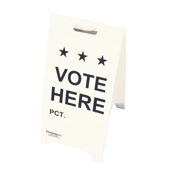 Cartel con marco en forma de A Vote aquí con designación de distrito