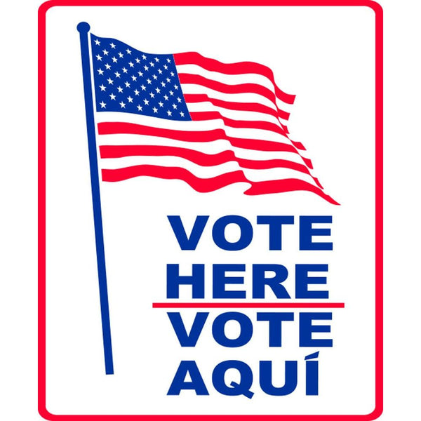 Vote Here-Vote Aqui American Flag SG-203C