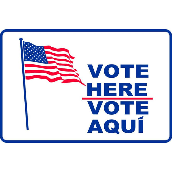 Vote Here-Vote Aqui American Flag SG-203D