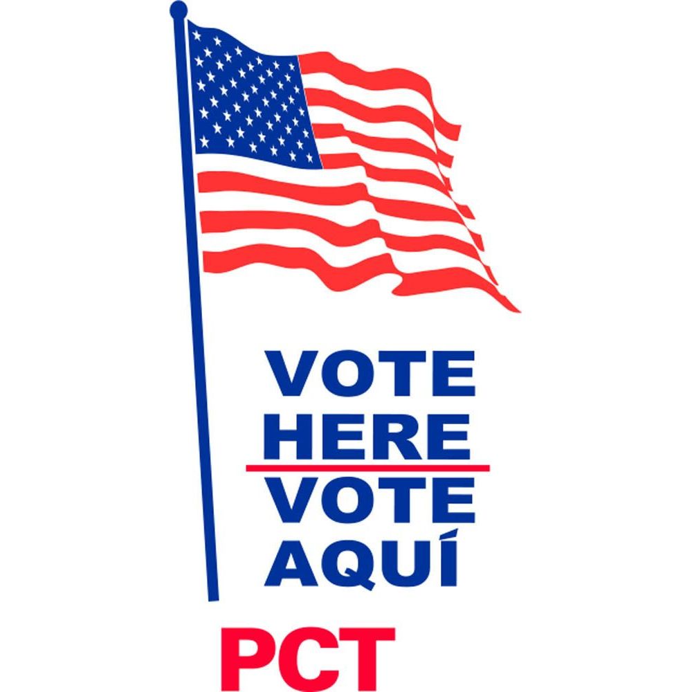 VOTE HERE VOTE AQUI PCT Slim Sign (SG-204E)
