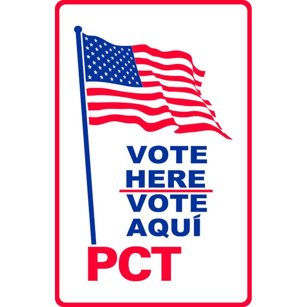 VOTE HERE VOTE AQUI PCT Weightable Base Sign (SG-204H)