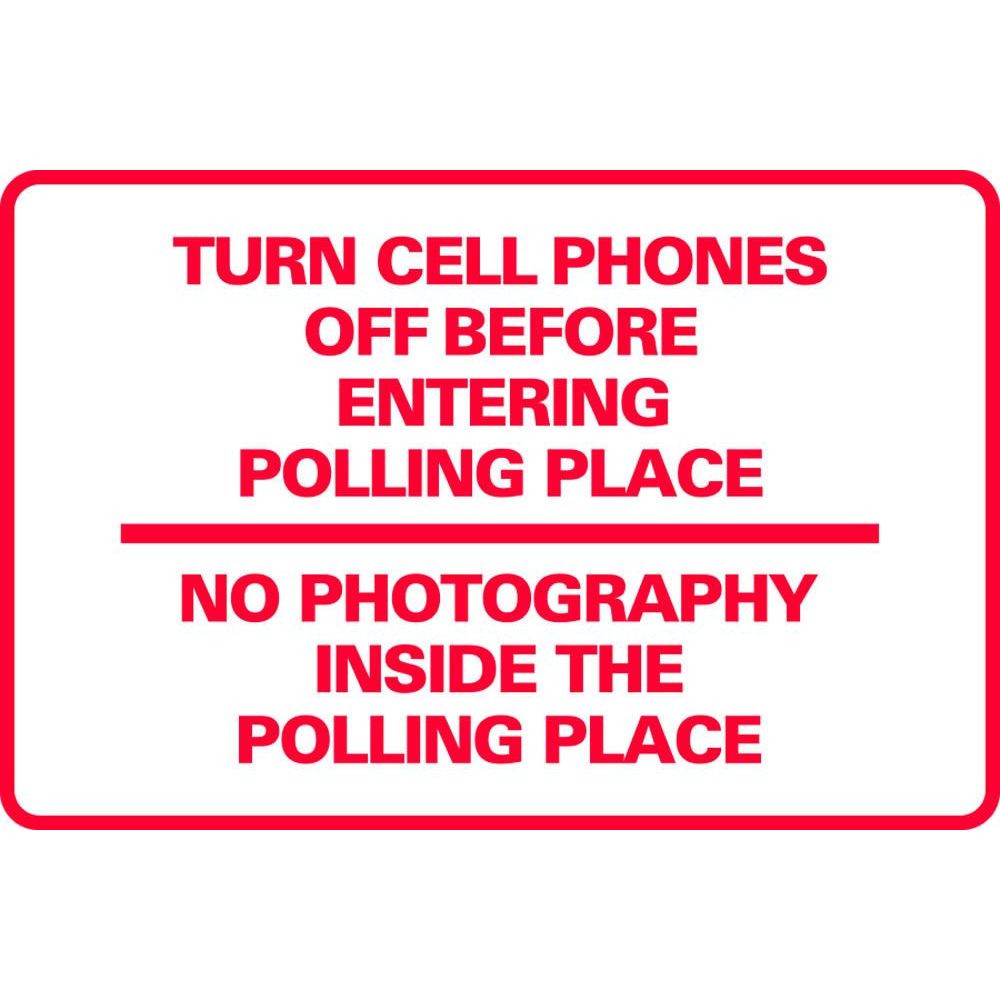 Apague los teléfonos celulares, sin fotografías dentro del lugar de votación SG-218D