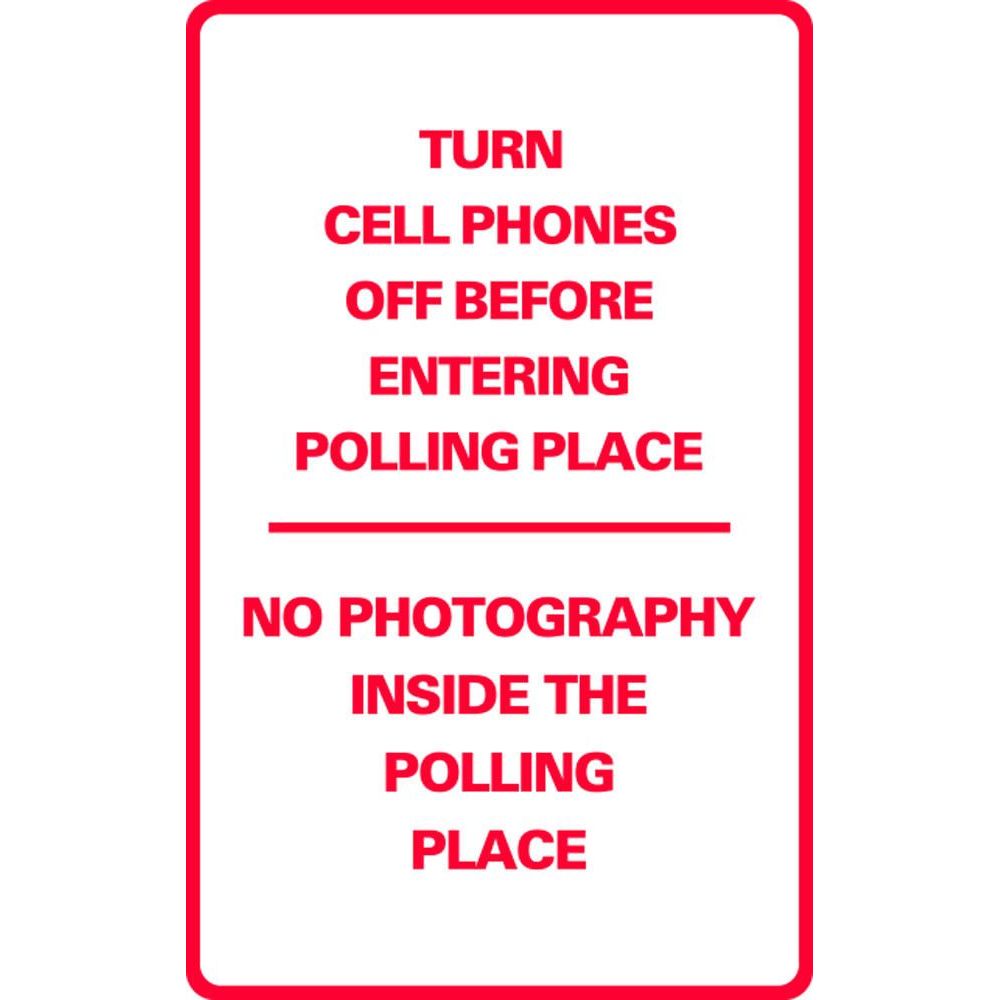 Apague los teléfonos celulares, sin fotografías dentro del lugar de votación SG-218F