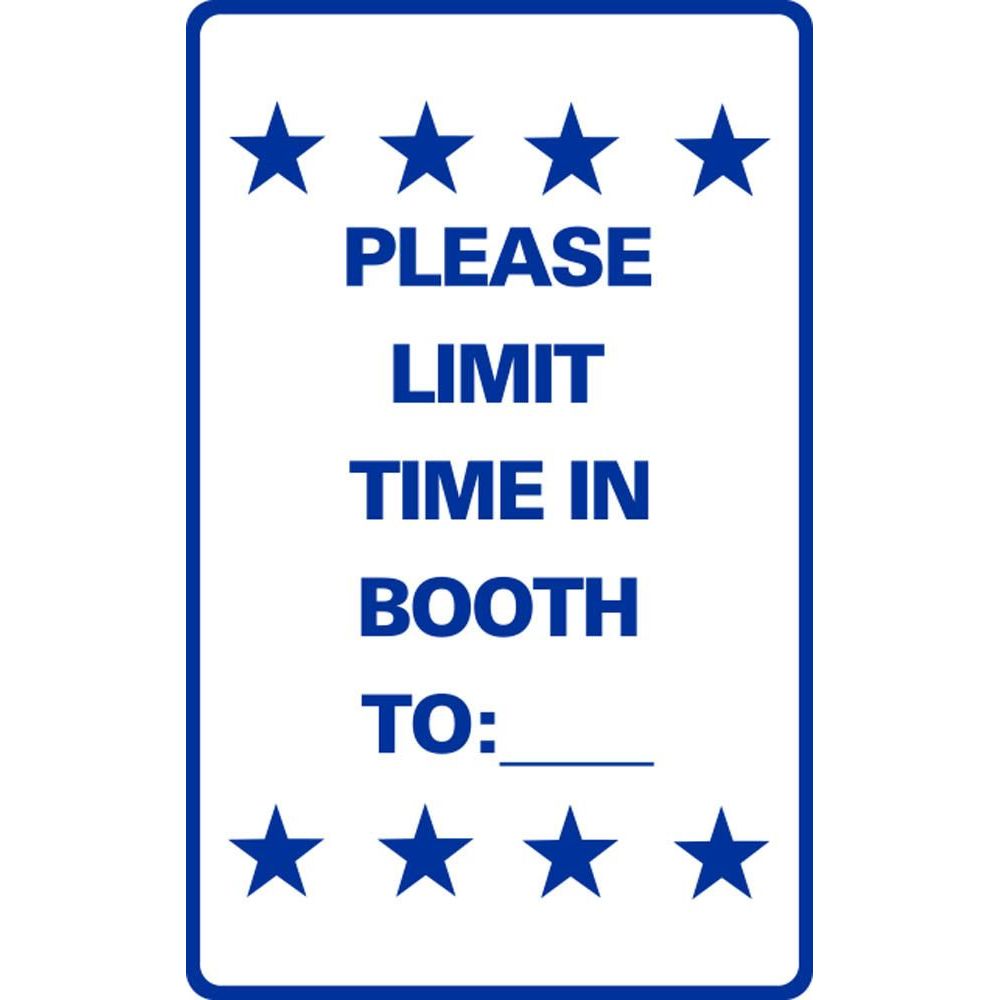 PLEASE LIMIT TIME IN BOOTH TO:___ SG-306F