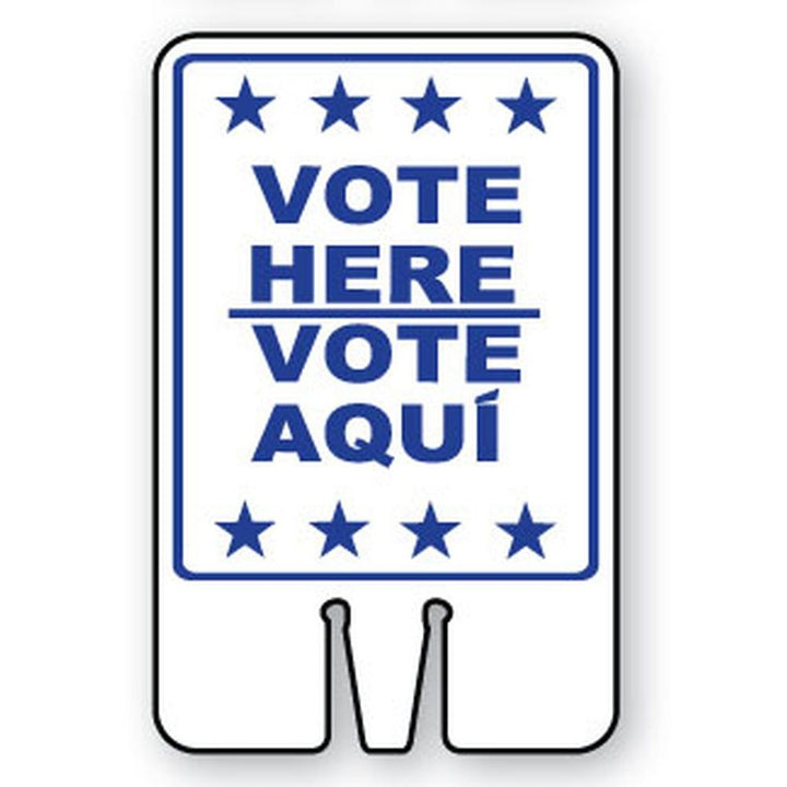 VOTE HERE/VOTE AQUI STAR DOUBLE-SIDED Cone Topper Sign (SG-205I2)