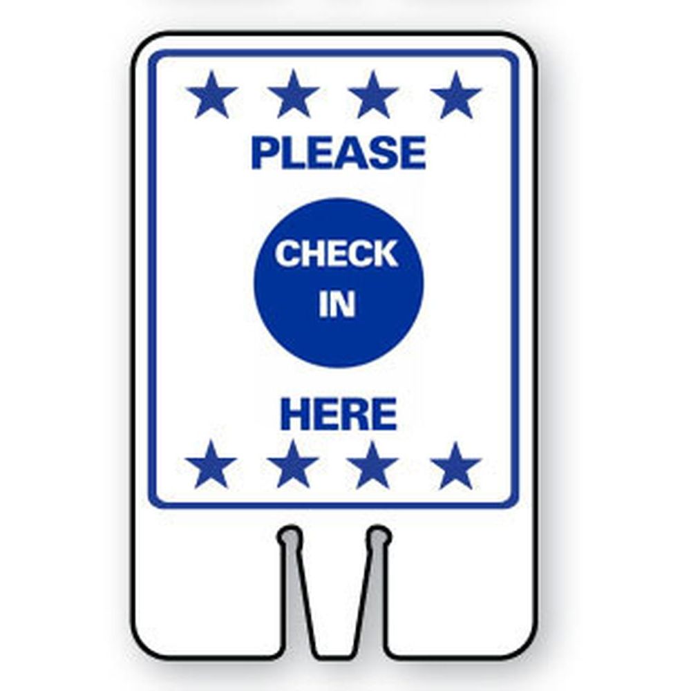 PLEASE CHECK IN HERE DOUBLE-SIDED CONE-TOPPER SG-308I2 – ElectionSource