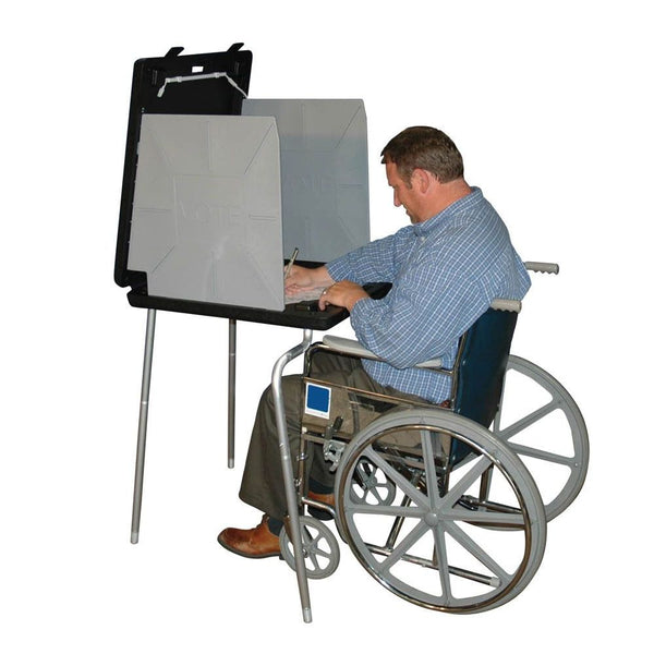 Cabina de votación HCP Select Deluxe, con patas para discapacitados y luces LED.