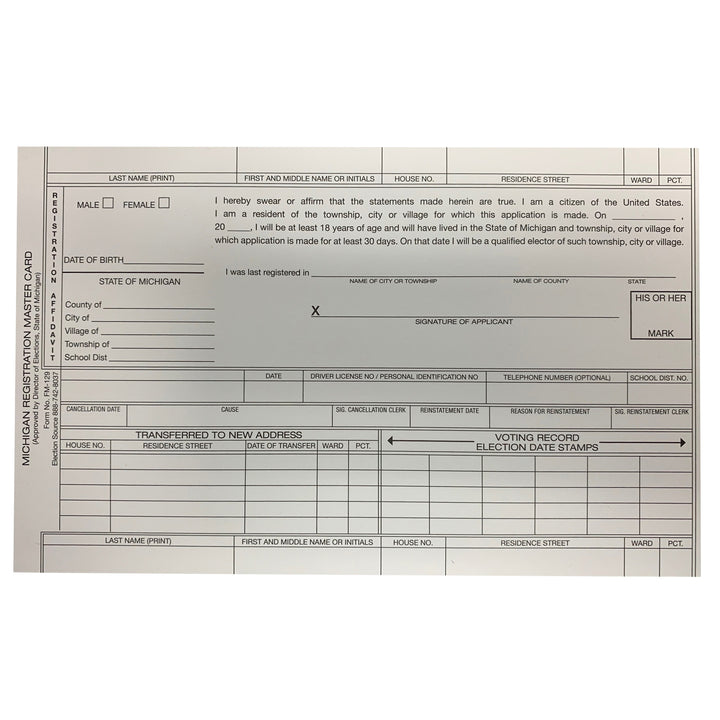 Registration Master Card (FM-129)
