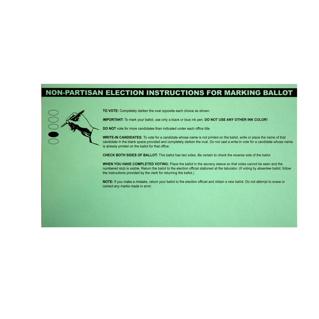 Oval Absent Voter Ballot Marking Instructions Non-Partisan (FM-506Non-Partisan)