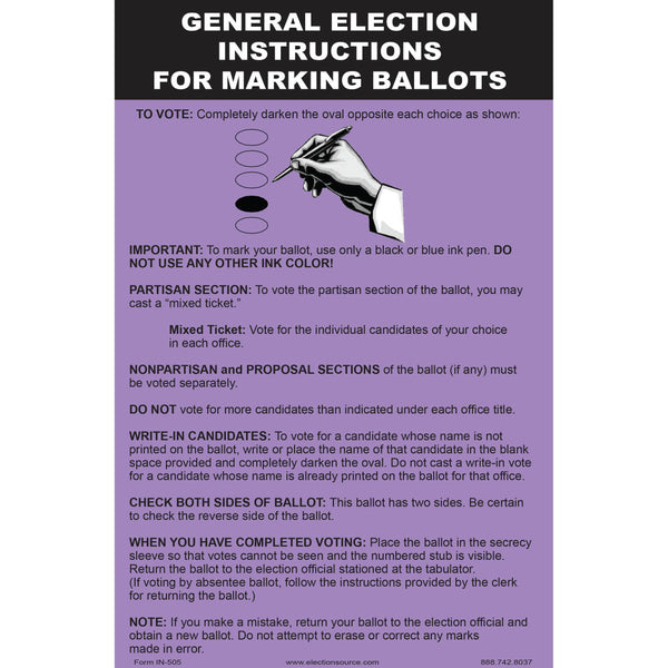 Oval Ballot Marking Instruction for General Election